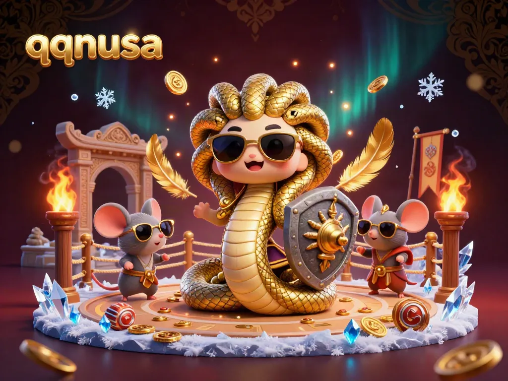Engage in thrilling gameplay with qqnusa at this vibrant casino-themed scene featuring mythical characters.