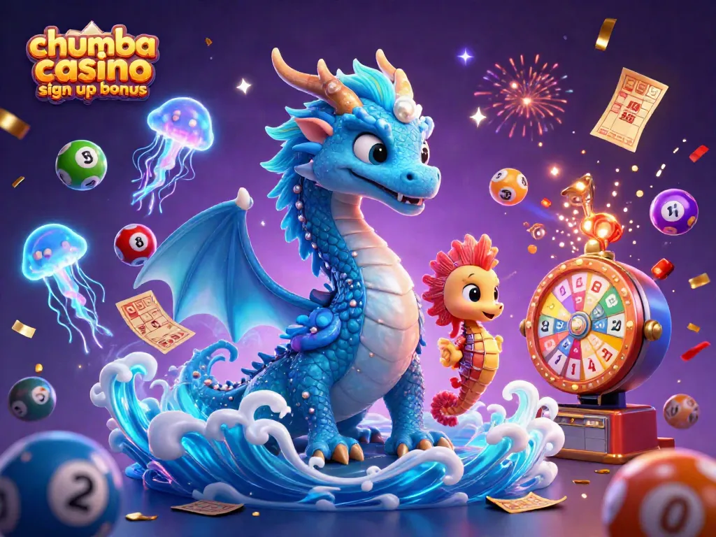 Celebrate your winning potential with the chumba casino sign up bonus illustration featuring vibrant casino elements.