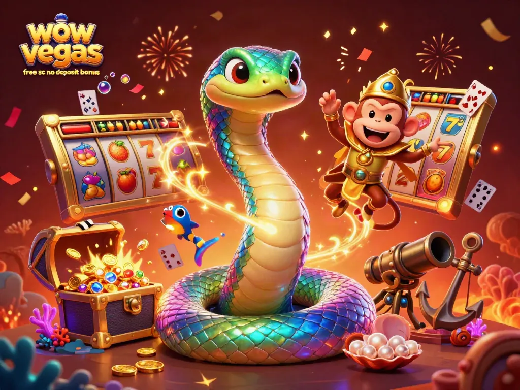 Win with wow vegas free sc no deposit bonus amid vibrant emotions, colorful slot elements, and magical scenery.