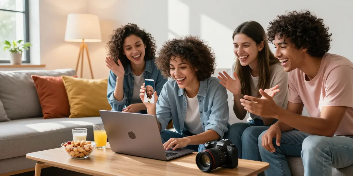 Engaging friends taking an attractiveness test together for fun and insight