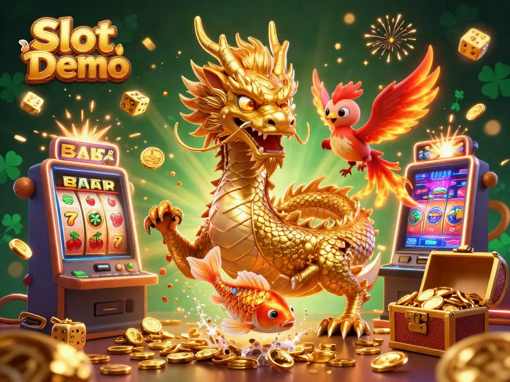 Experience thrilling Slot Demo action with vibrant symbols and enchanting characters in a dazzling scene.