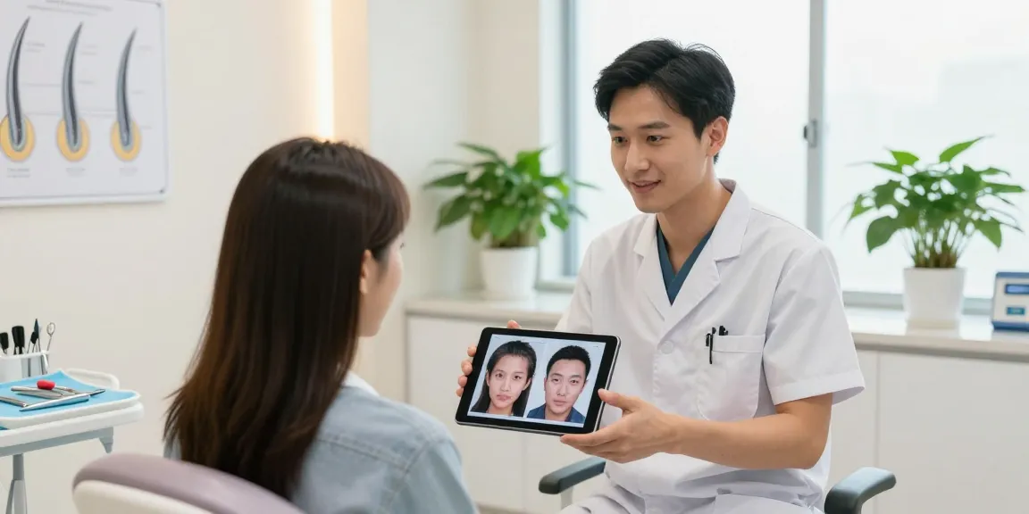 Hair transplant Istanbul consultation with a skilled surgeon and patient in a modern clinic.
