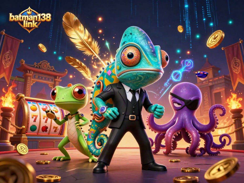 Engage with batman138 link at this thrilling casino-themed illustration featuring dynamic characters.