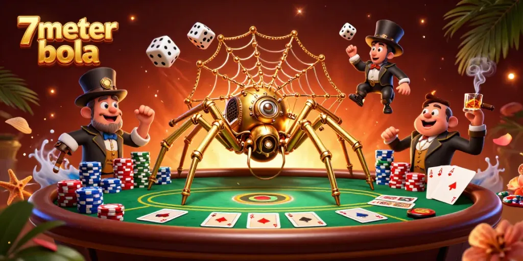 Engage in thrilling action at 7meter bola as the golden spider spins a web of fortune.