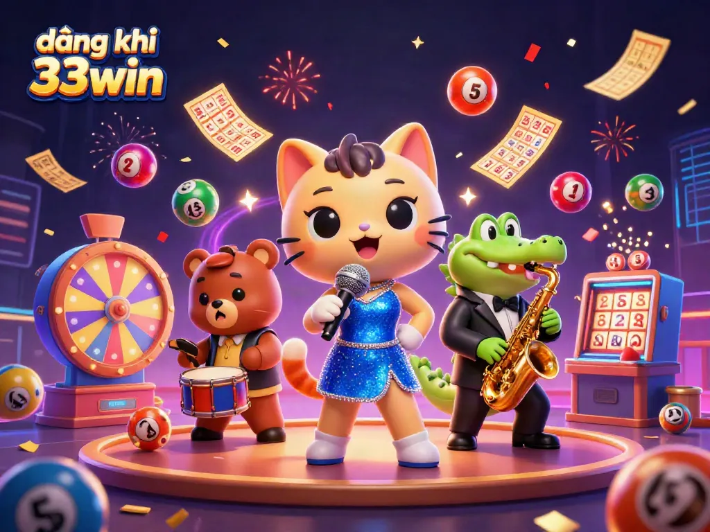 Engaging scene illustrating đăng ký 33win with lively characters and dynamic gambling elements in a vibrant casino atmosphere.