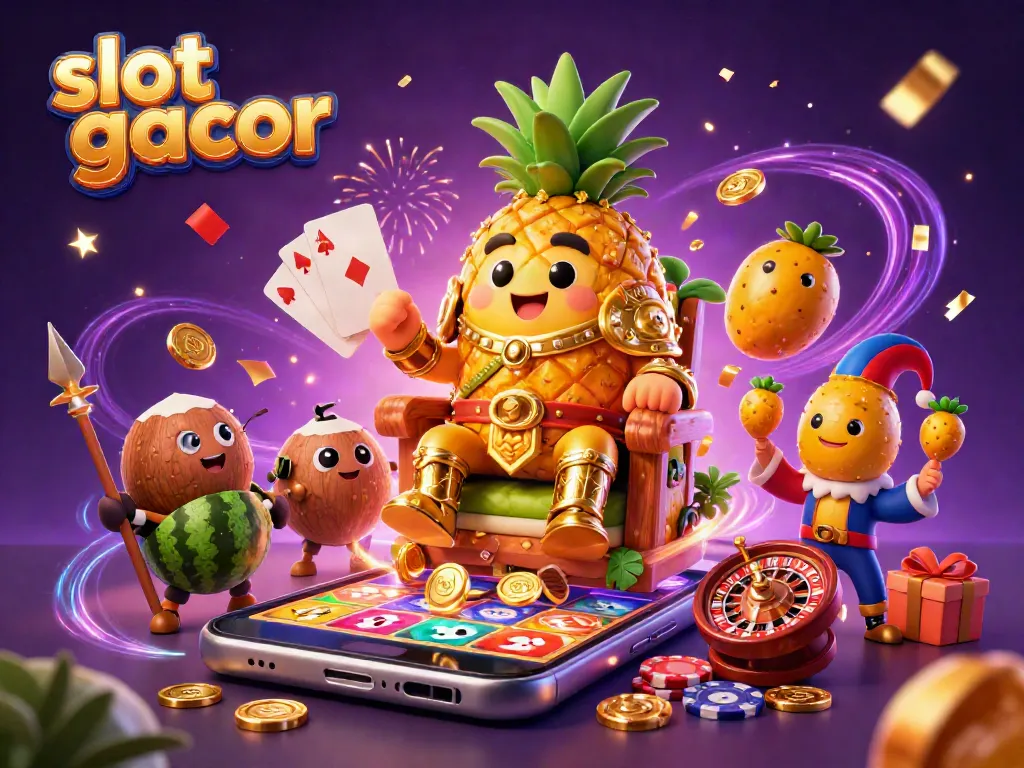 Slot gacor dengan raja nanas emas dan penjaga kelapa menghiasi kasino pantai yang megah.