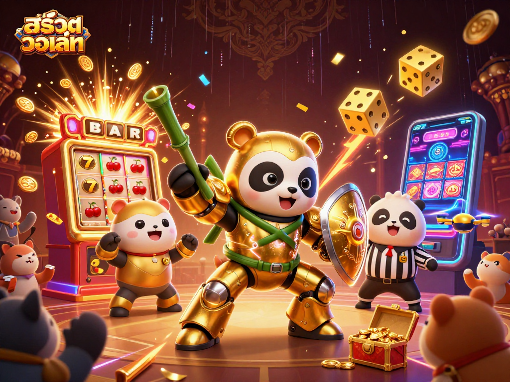 ภาพสาธิตเกมสล็อตออนไลน์ สล็อตวอเลท ที่เต็มไปด้วยตู้สล็อตและเงินรางวัล