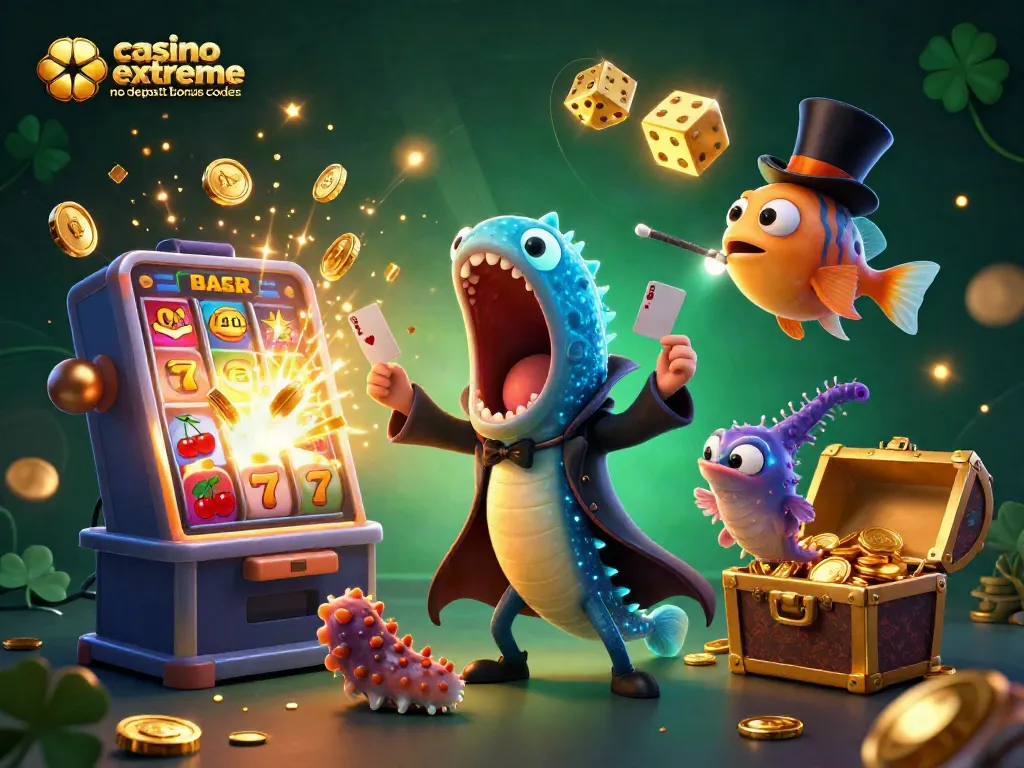 Engage with casino extreme no deposit bonus codes through a vibrant 3D underwater magic scene featuring a whale and treasures.
