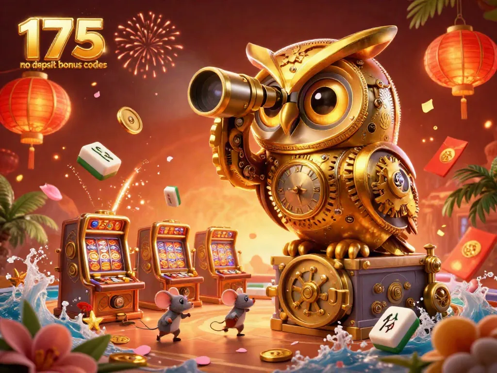 Engage with the exciting 175 no deposit bonus codes zula casino scene featuring a golden owl and lively casino elements.