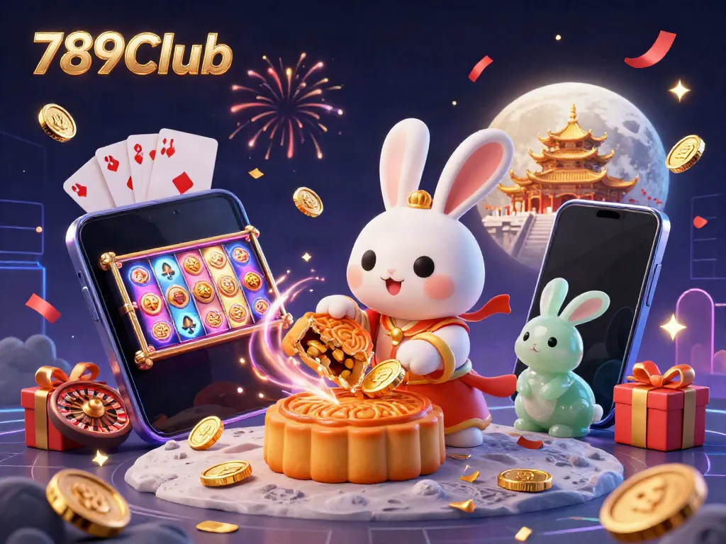 Engage with 789Club's exciting universe, where moon rabbits reveal poker chips and slot games abound.