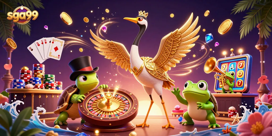 Experience thrilling gameplay at sga99 with an energetic casino illustration featuring iconic characters.