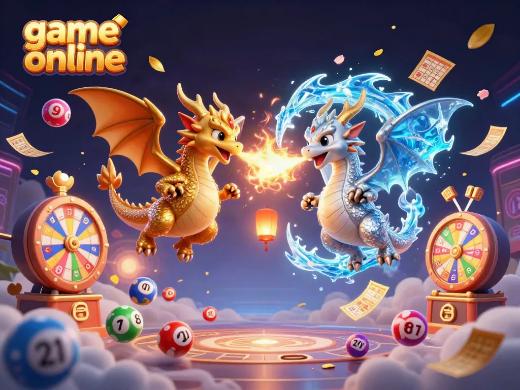 Enjoy an exciting game online experience with a vibrant scene featuring fantasy dragons and dynamic gaming elements.