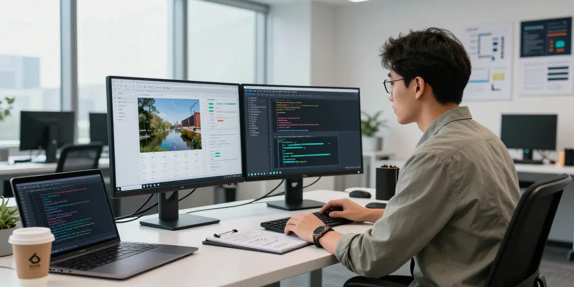 AI-Generated Image Detection analysis in a modern workspace with data scientist and tech equipment.