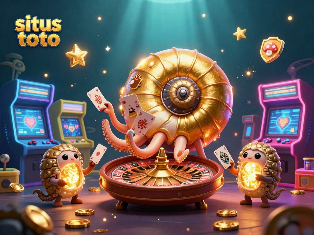 Menang bermain situs toto dengan nautilus kuno bersejarah yang menggenggam kartu dan roda roulette