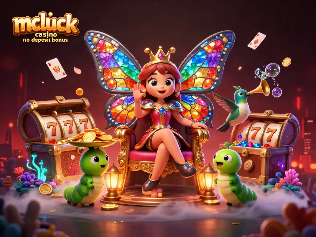 Experience the thrill of mcluck casino no deposit bonus with a vibrant, enchanting scene of chance and riches.