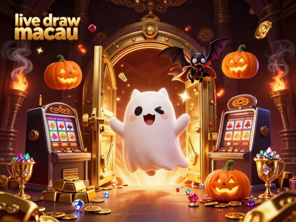 Menangkan live draw macau dengan slot bertema hantu dan banyak koin emas bersinar di sekelilingnya.